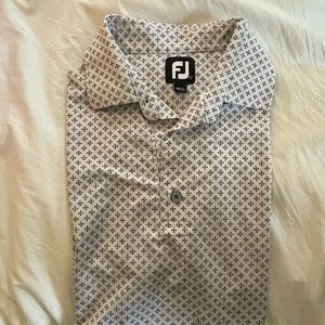 FootJoy FJ Mens Purple and White Starry Pattern Golf Shirt-Sz L